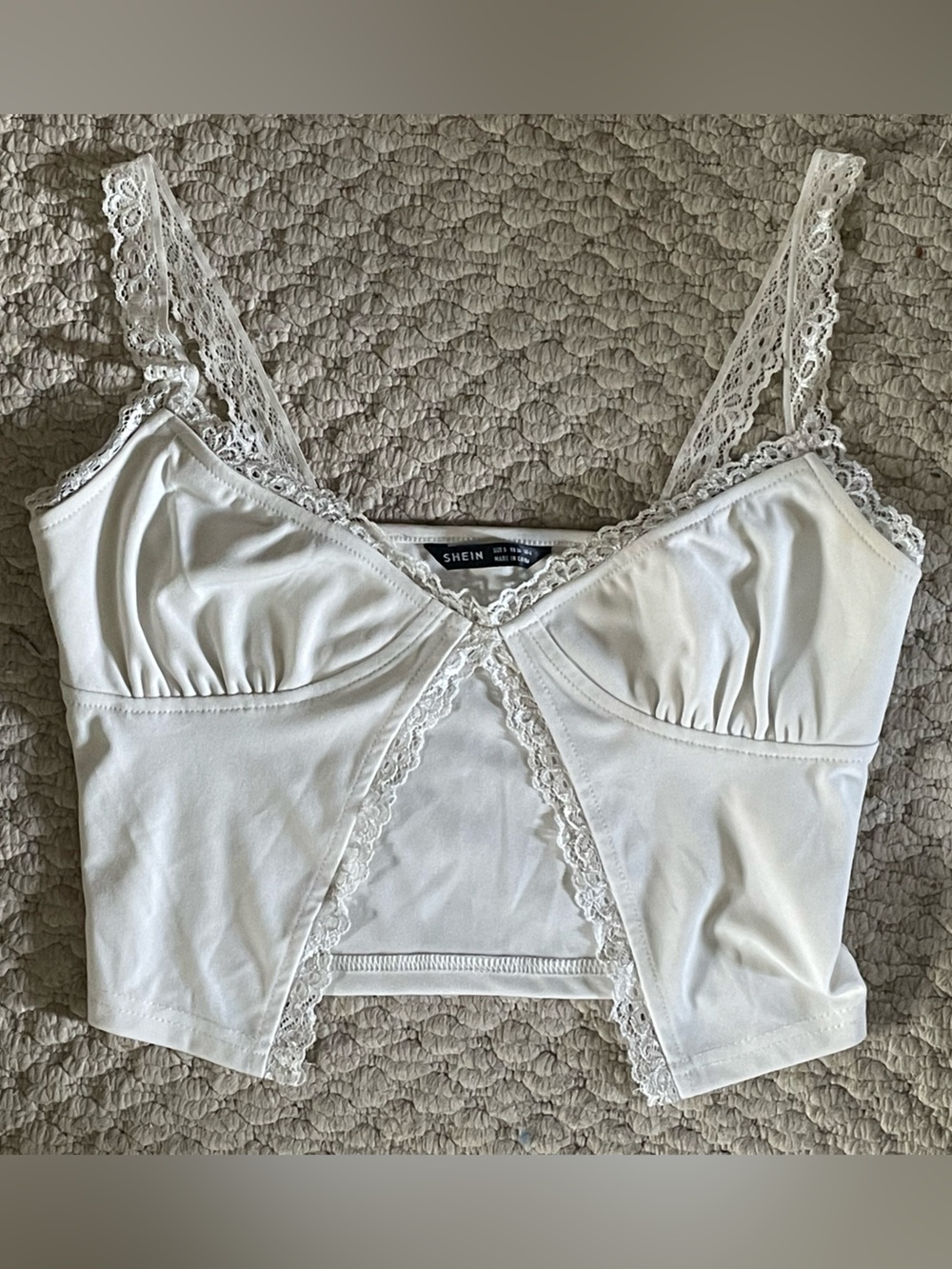 White Lace Bustier Tank Top